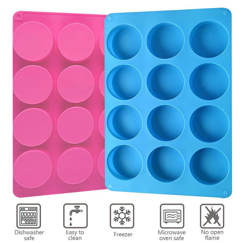 Round Silicone Molds 12-Cavity - огляд і ціна Soap Making Organic