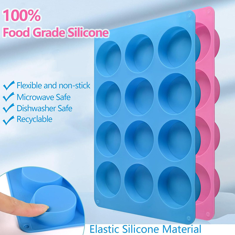 Round Silicone Molds 12-Cavity - огляд і ціна Soap Making Organic