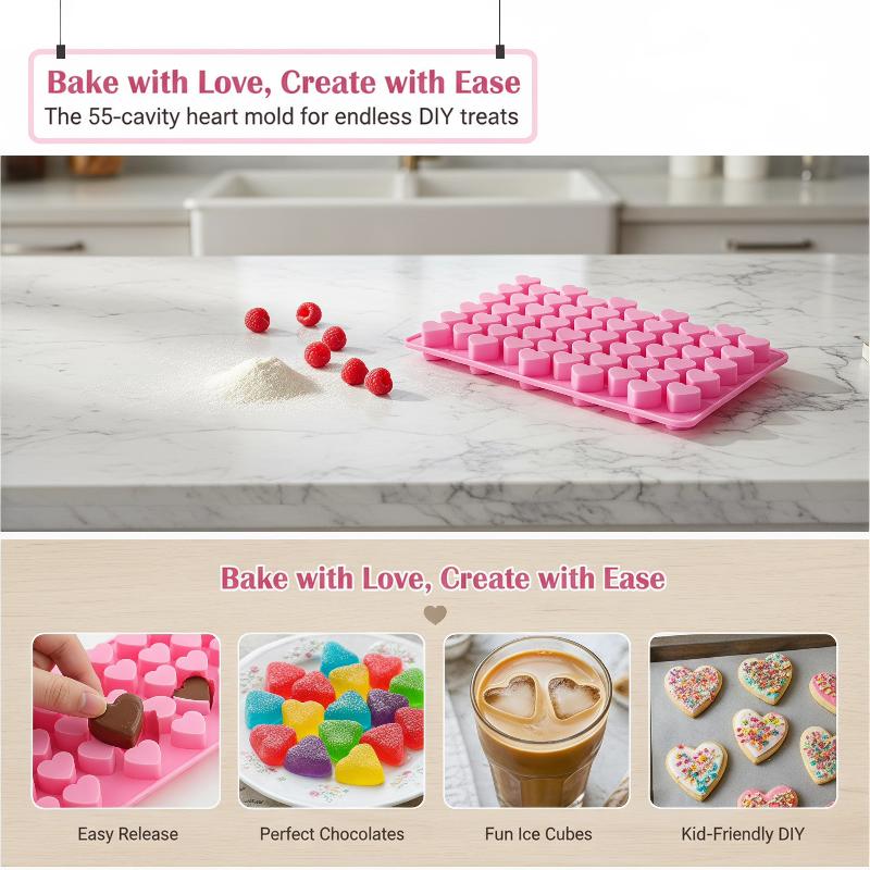 55 Grids Heart Silicone Cake M - огляд і ціна Soap Making Organic