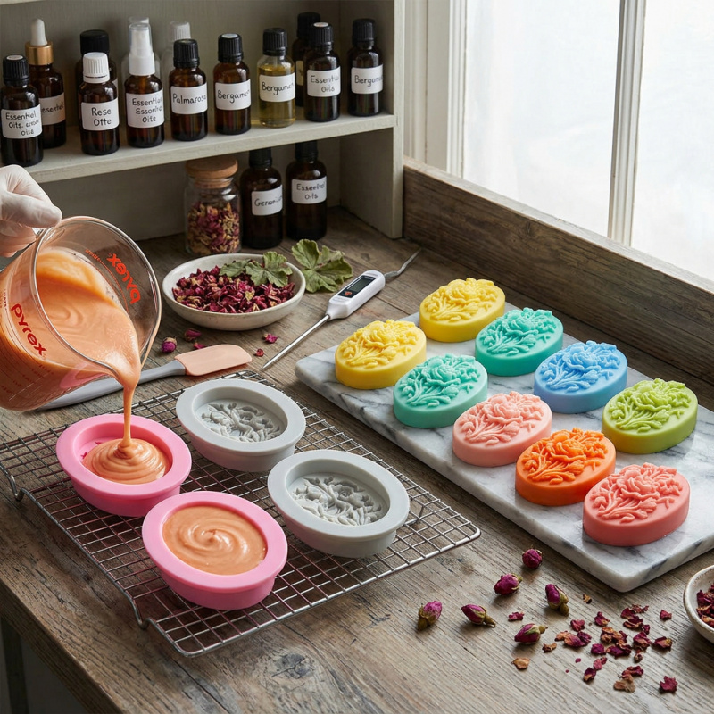 4 Silicone mold with flower sh - огляд і ціна Soap Making Organic