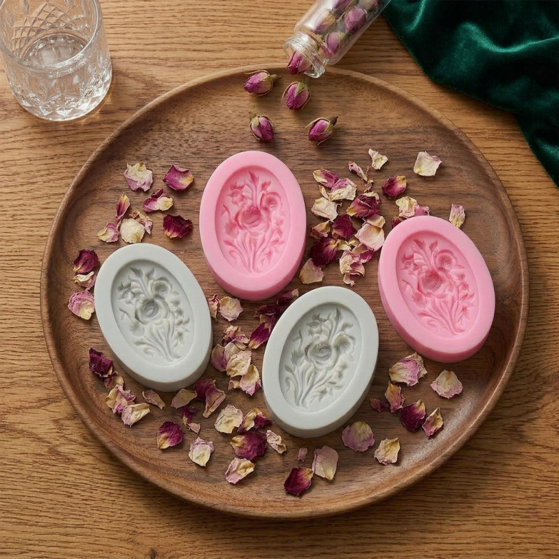 4 Silicone mold with flower sh - огляд і ціна Soap Making Organic